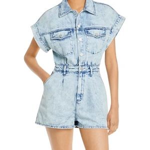 BlankNYC Head Backstage Denim Romper